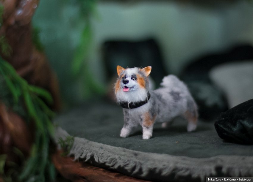 Корги собака для Барби, в смешанной технике формат 1/6 (фото 2)