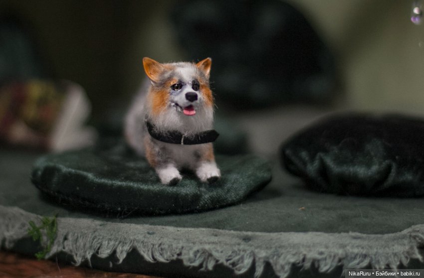 Корги собака для Барби, в смешанной технике формат 1/6 (фото 3)