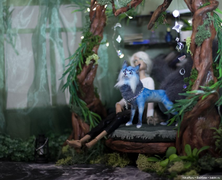 Лиса Кицунэ в смешанной технике подвижная (фото 5)