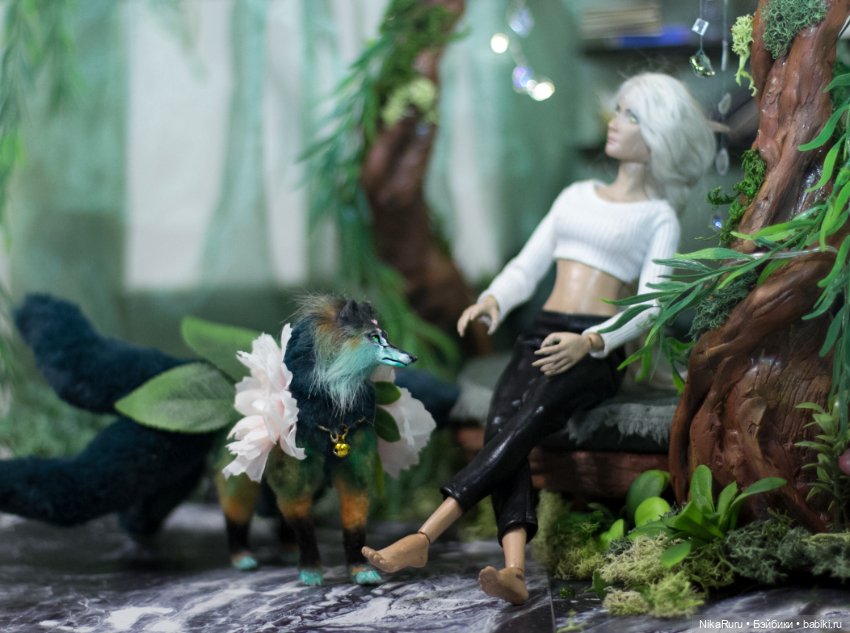 Лиса Кицунэ в смешанной технике подвижная (фото 2)