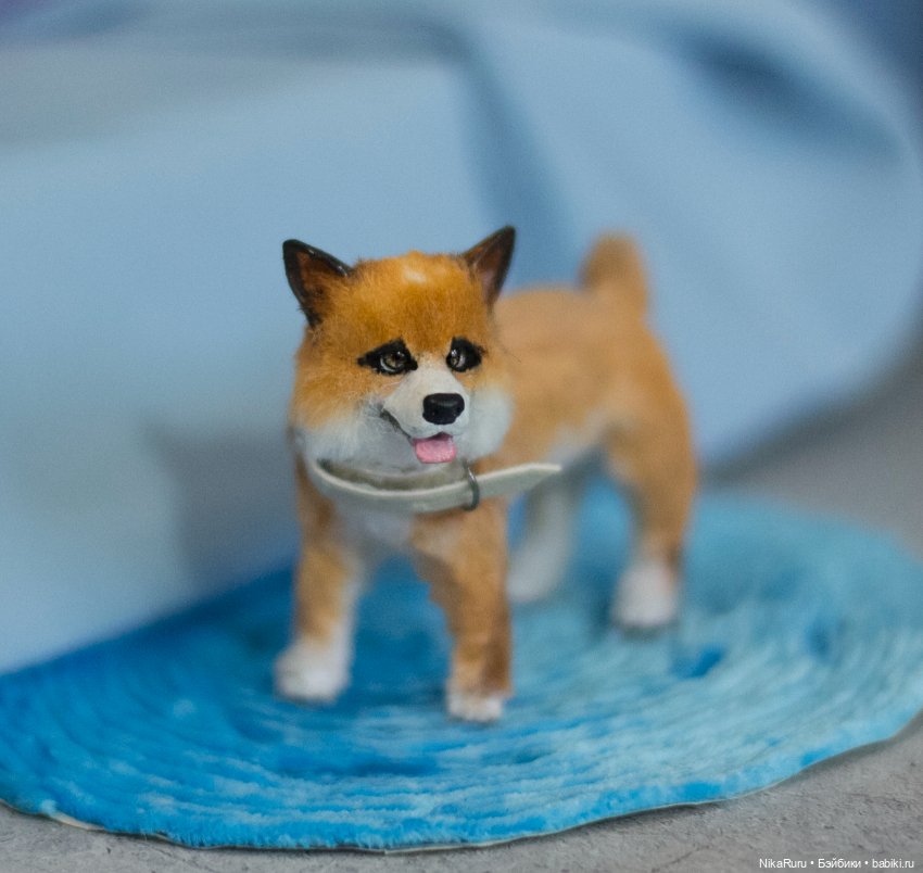 Корги собака для Барби, в смешанной технике формат 1/6 (фото 5)