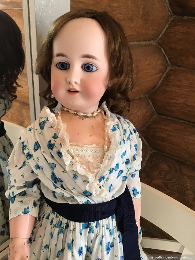 Домашнее платье с сорочкой для антикварной куклы 70 см (фото 2)
