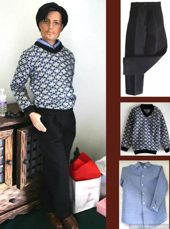 Выкройка PDF в натуральную величину / рубашка, джемпер и брюки для кукол Matt Мэтт Тоннер 43 см (фото 2)