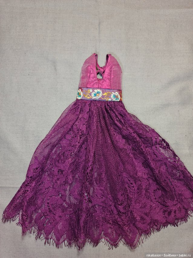 Полупрозрачное платье-сарафан с голой спинкой на куклу БЖД 40-42 см, сестры Поповы, Мукла (фото 7)