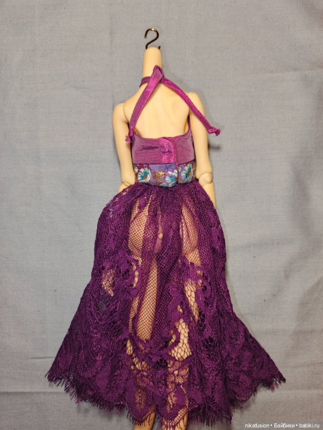 Полупрозрачное платье-сарафан с голой спинкой на куклу БЖД 40-42 см, сестры Поповы, Мукла (фото 5)