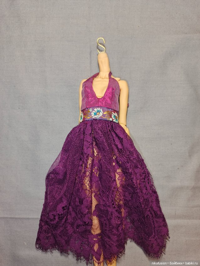 Полупрозрачное платье-сарафан с голой спинкой на куклу БЖД 40-42 см, сестры Поповы, Мукла (фото 6)