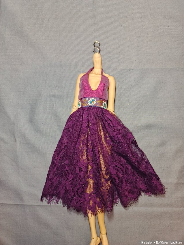 Полупрозрачное платье-сарафан с голой спинкой на куклу БЖД 40-42 см, сестры Поповы, Мукла (фото 3)