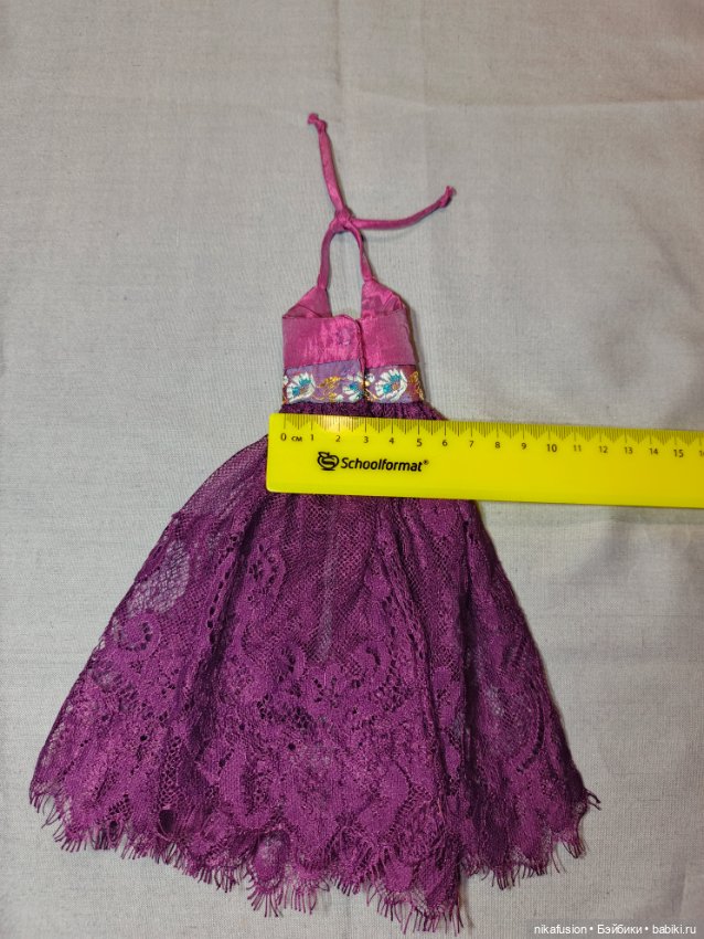 Полупрозрачное платье-сарафан с голой спинкой на куклу БЖД 40-42 см, сестры Поповы, Мукла (фото 8)