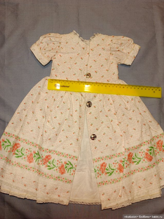 Платье на куклу 60 см антикварную или винтажную (фото 6)