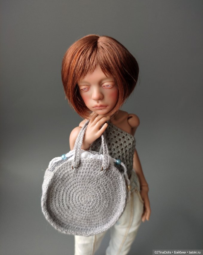 Вязаный топ + сумка на птичку Лору (фото 2)