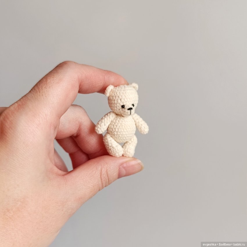Мишка 4 см. Вязаная миниатюрная игрушка (фото 3)