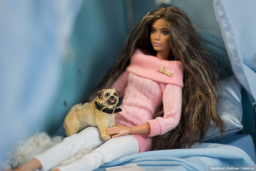 Мопс для Барби в смешанной технике формат 1/6 (фото 4)
