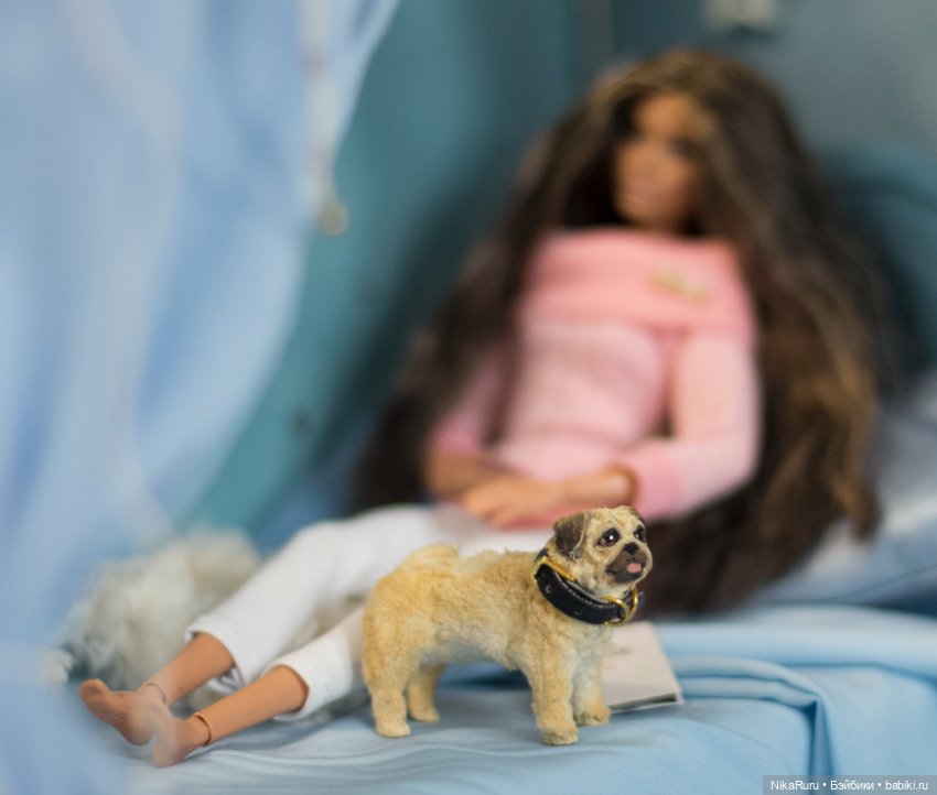 Мопс для Барби в смешанной технике формат 1/6 (фото 2)