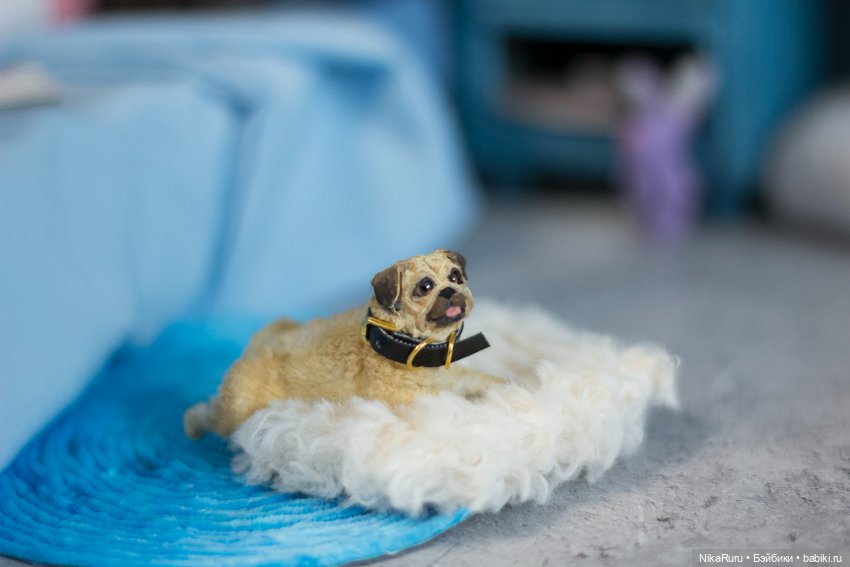 Мопс для Барби в смешанной технике формат 1/6 (фото 5)