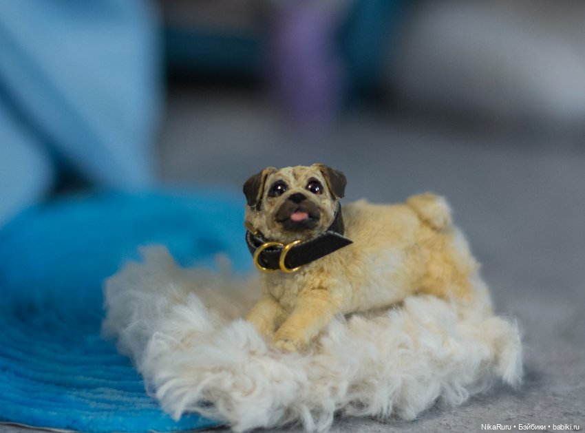 Мопс для Барби в смешанной технике формат 1/6 (фото 7)