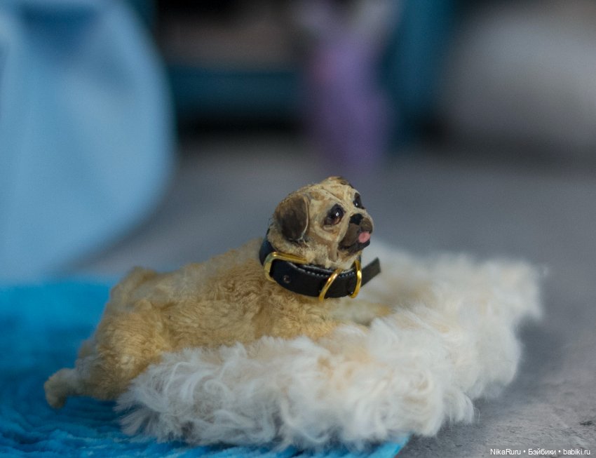 Мопс для Барби в смешанной технике формат 1/6 (фото 6)