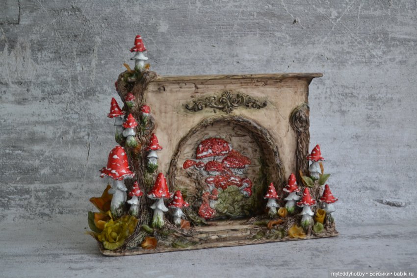 Камин мухоморы для кукол — Кукольная мебель