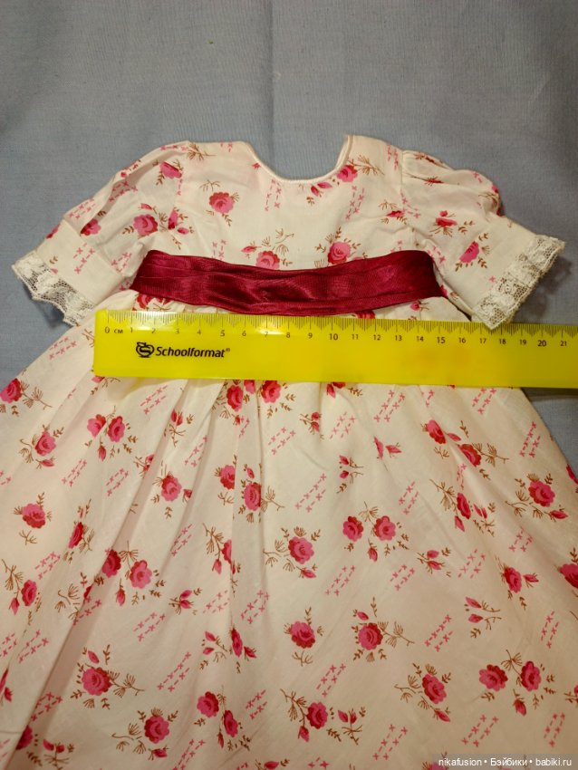 Платье для антикварной или винтажной куклы, рост 50 см, длина в пол (фото 6)