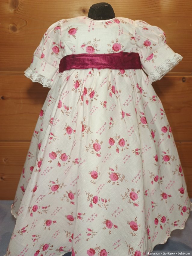 Платье для антикварной или винтажной куклы, рост 50 см, длина в пол (фото 2)