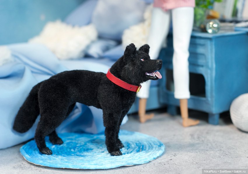 Собака для Барби игрушка в смешанной технике формат 1/6 (фото 2)