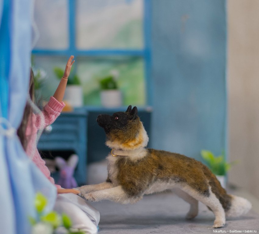 Лайка собака для Барби игрушка в смешанной технике формат 1/6 (фото 6)