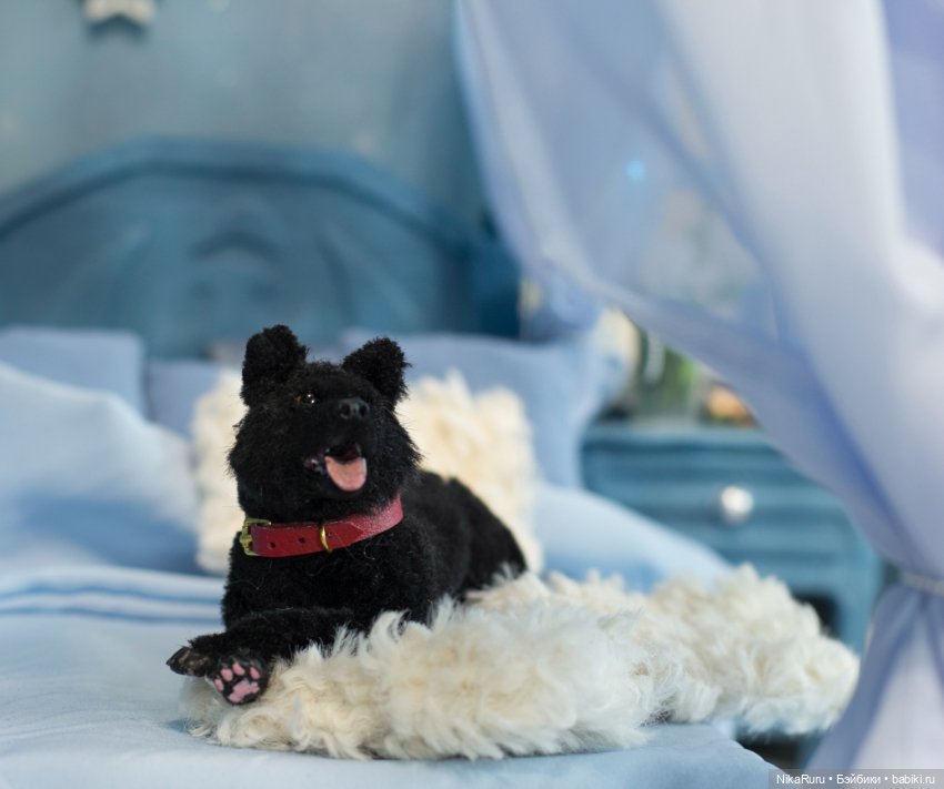 Собака для Барби игрушка в смешанной технике формат 1/6 (фото 6)