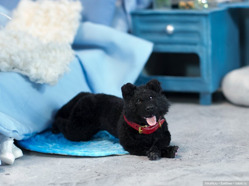 Собака для Барби игрушка в смешанной технике формат 1/6 (фото 4)