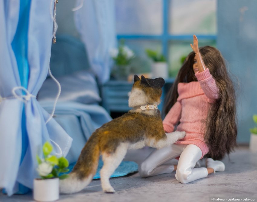 Лайка собака для Барби игрушка в смешанной технике формат 1/6 (фото 5)