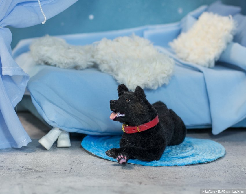 Собака для Барби игрушка в смешанной технике формат 1/6 (фото 5)