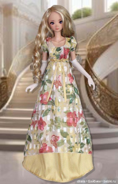 Выкройка PDF в натуральную величину / платье эпохи регентства для куклы 1/3 BJD Smart Doll рост 60см (фото 2)