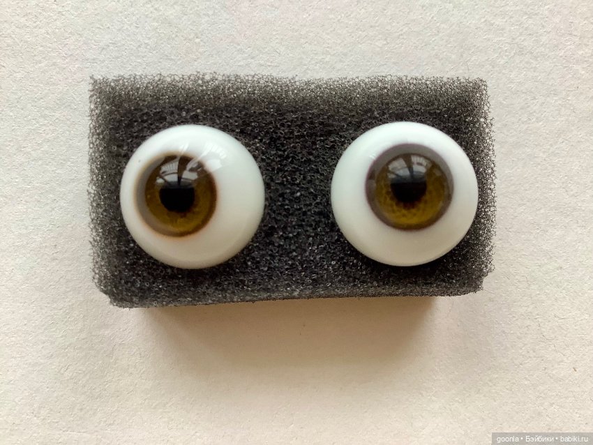 Темно-ореховые глаза стекло 16мм (фото 2)