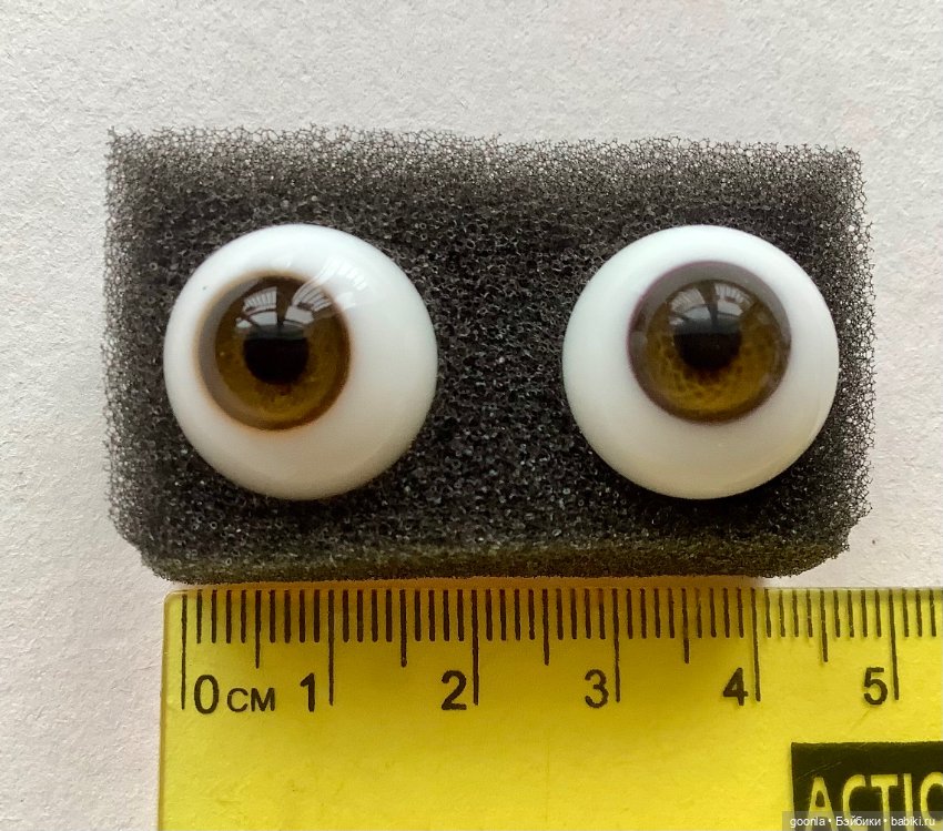 Темно-ореховые глаза стекло 16мм (фото 4)