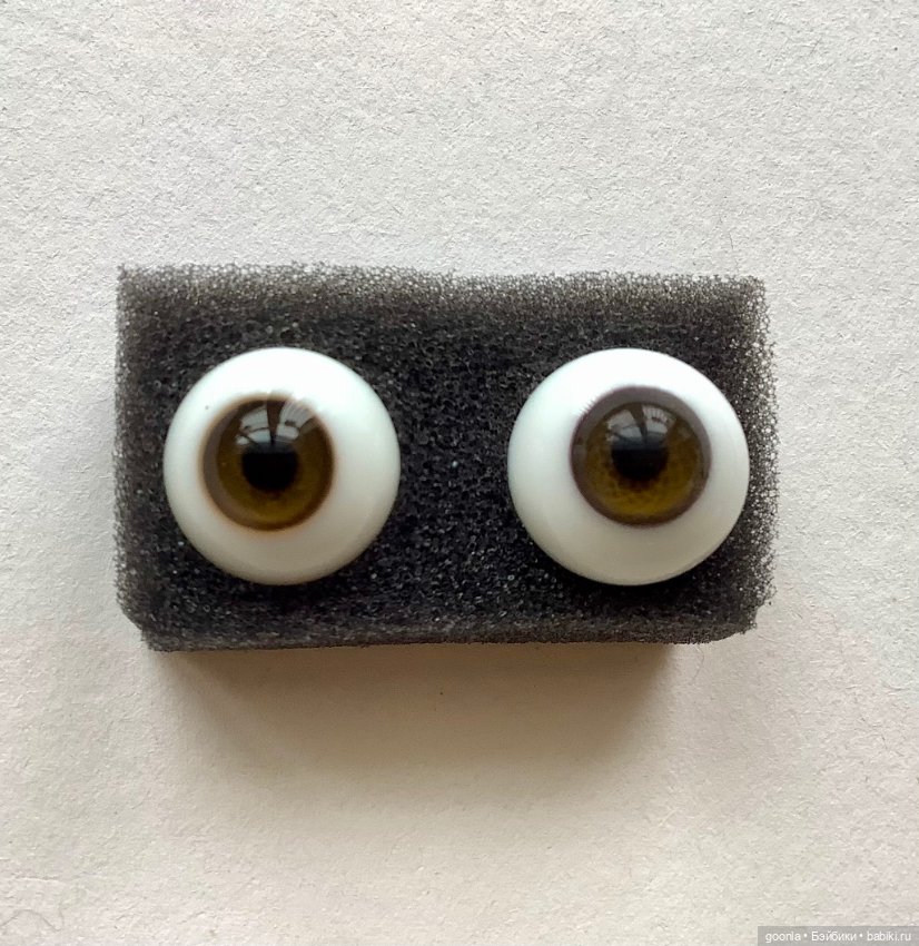 Темно-ореховые глаза стекло 16мм