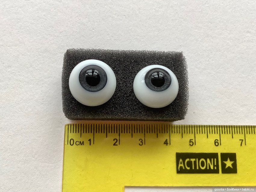 Глаза серые стекло 16мм — Куклы BJD (фото 2)