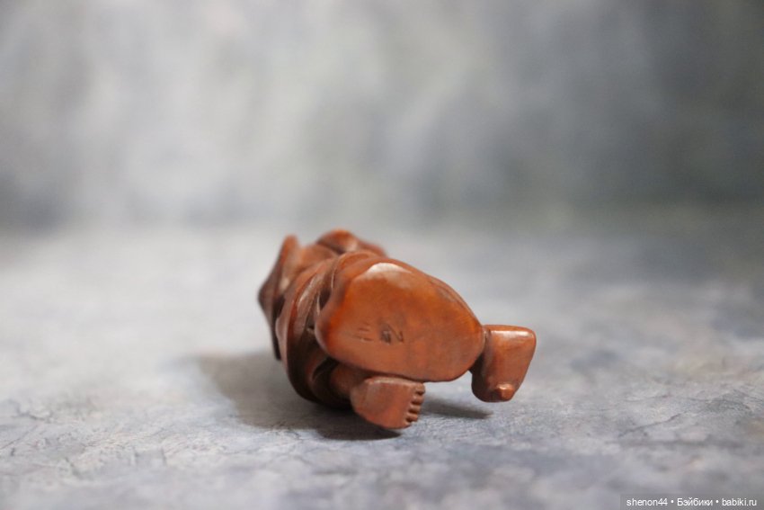 Нэцкэ "Крестьянин с мотыгой". Подписана (фото 5)