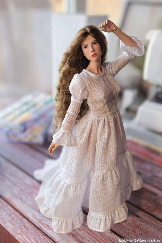 Хлопковое платье для Анны Toka Dolls 35 см