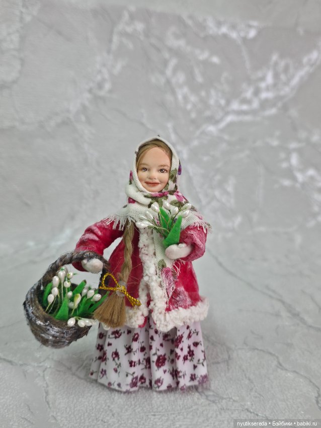 Татьяна из ваты с подснежниками (фото 7)