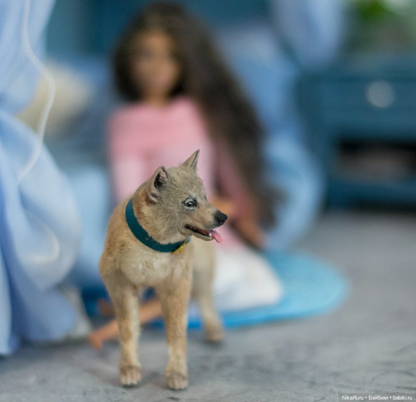 Собака для Барби игрушка в смешанной технике формат 1/6 (фото 3)