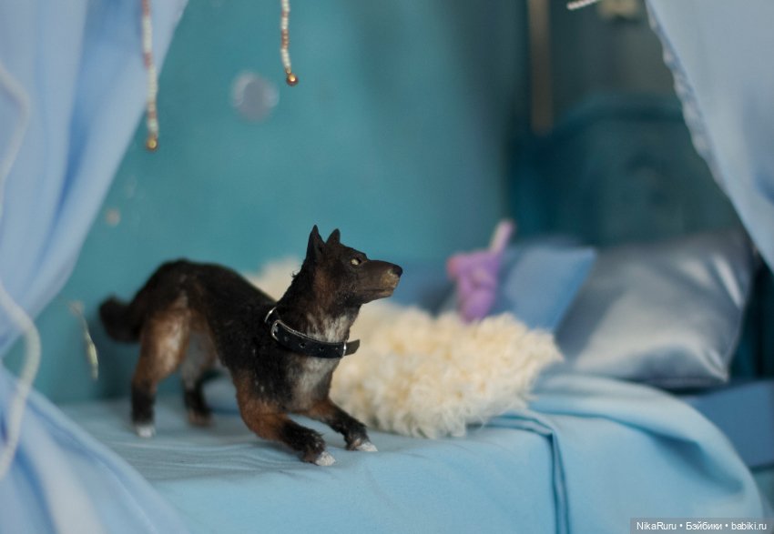 Дворняга собака для Барби игрушка в смешанной технике формат 1/6 (фото 5)