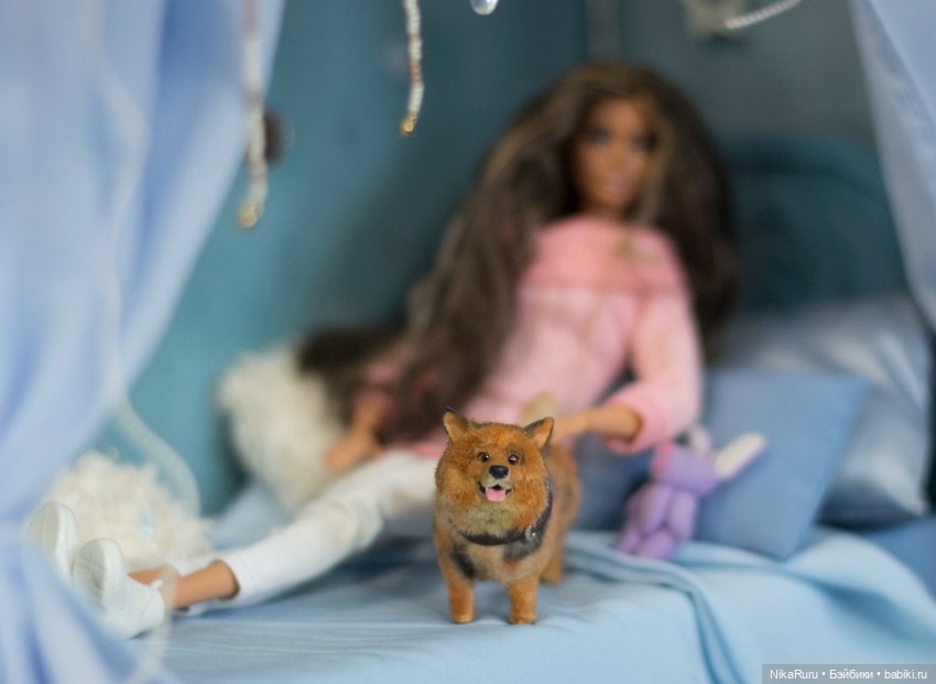 Корги собака для Барби, в смешанной технике формат 1/6 (фото 5)