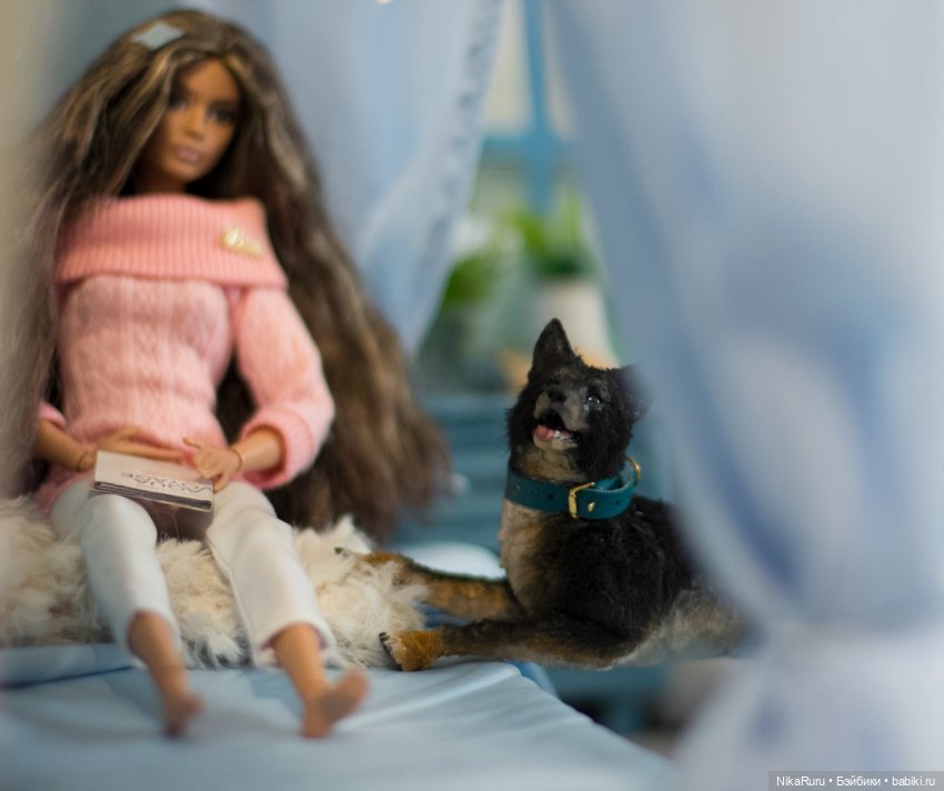 Собака для Барби игрушка в смешанной технике формат 1/6 (фото 3)