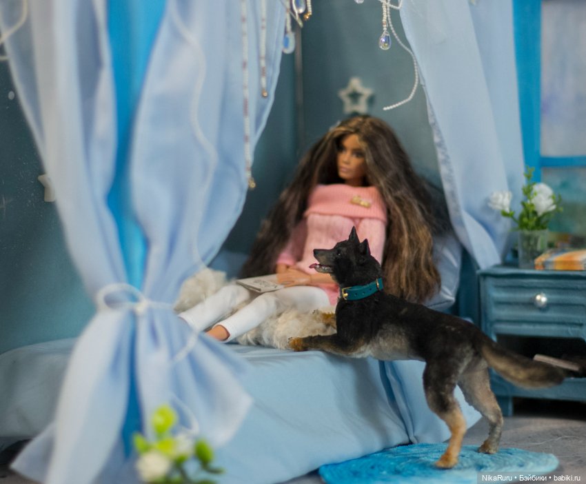 Собака для Барби игрушка в смешанной технике формат 1/6 (фото 2)