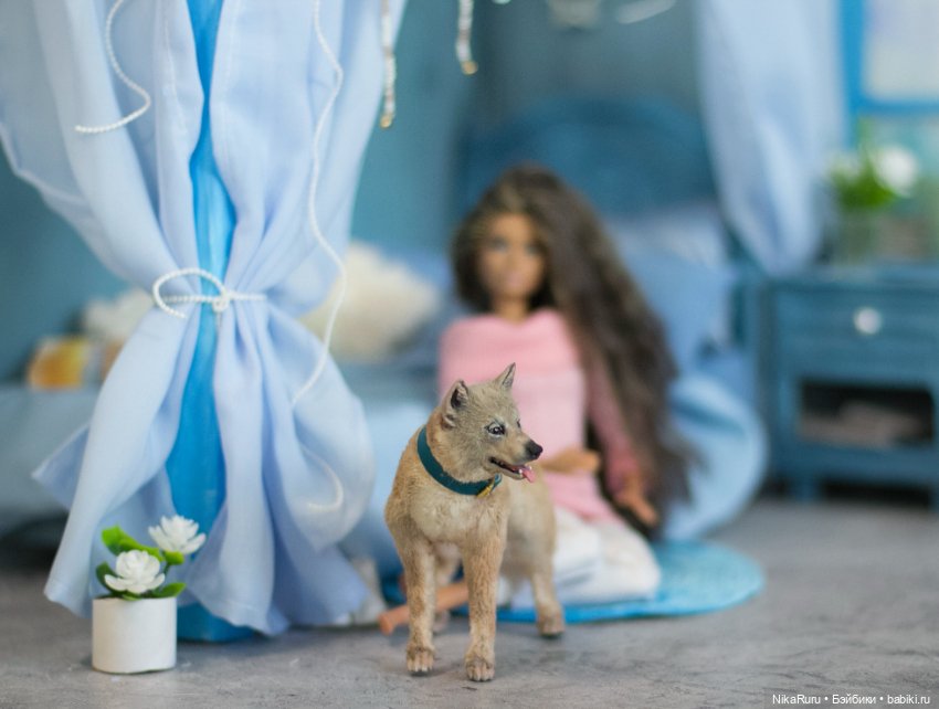 Собака для Барби игрушка в смешанной технике формат 1/6 (фото 2)