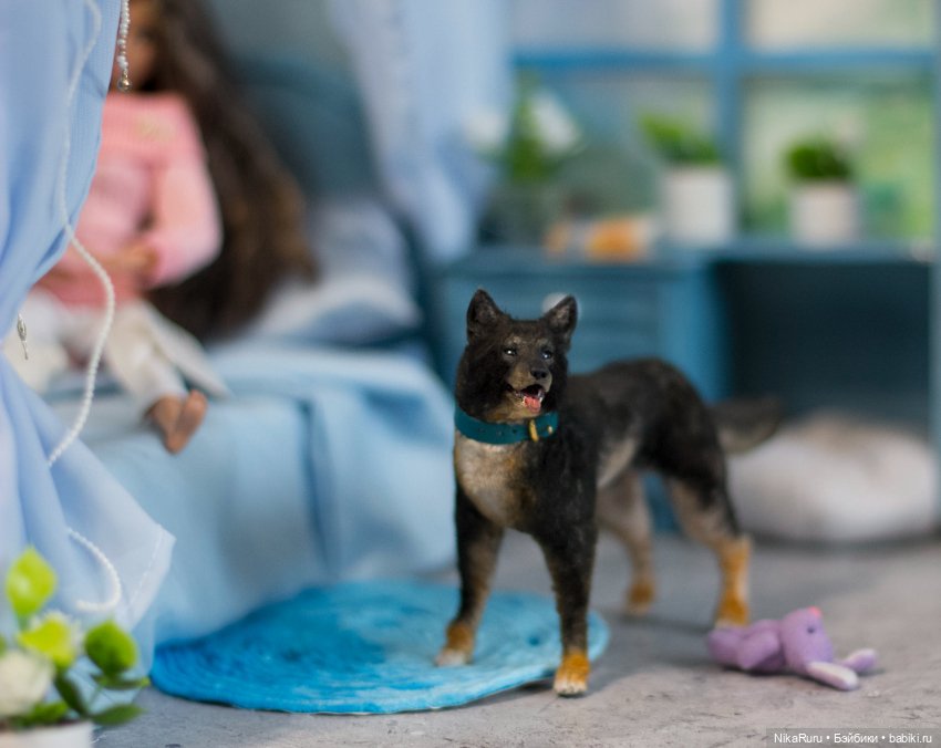 Собака для Барби игрушка в смешанной технике формат 1/6 (фото 5)