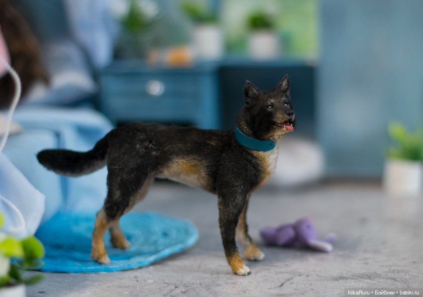 Собака для Барби игрушка в смешанной технике формат 1/6 (фото 6)