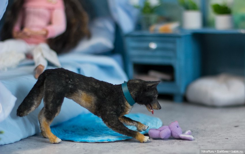 Собака для Барби игрушка в смешанной технике формат 1/6 (фото 4)