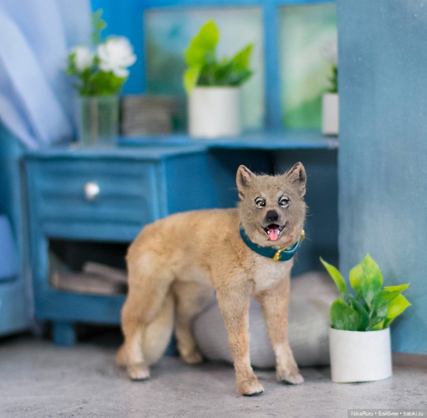 Собака для Барби игрушка в смешанной технике формат 1/6 (фото 6)