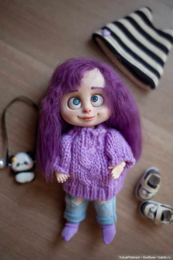 Лиловая малышка обитсу — Шарнирные куклы (не BJD) (фото 5)