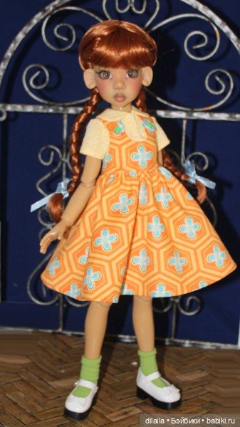Выкройка PDF в натуральную величину / сарафан, блузка и пальто для куклы Kaye Wiggs Кайе Виггс 46 см (фото 5)