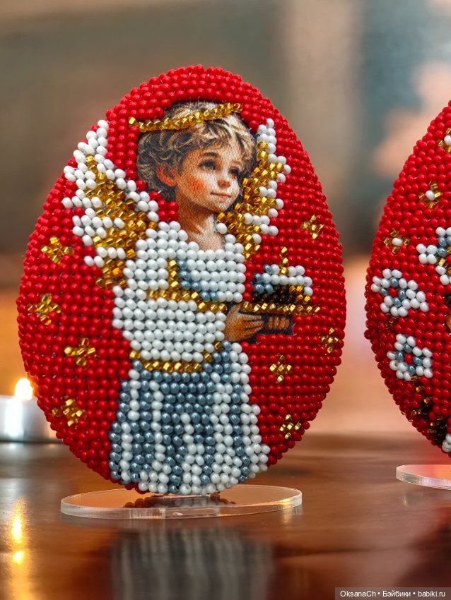 Ангелочки. Вышивка бисером (фото 2)